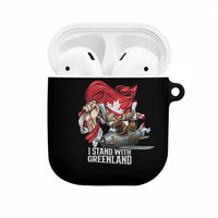 I Stand With Greenland AirPods Case Canadian Greenland Flag