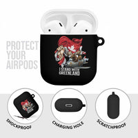 I Stand With Greenland AirPods Case Canadian Greenland Flag