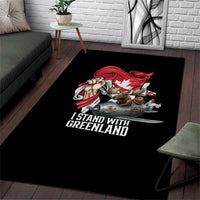 I Stand With Greenland Area Rug Canadian Greenland Flag