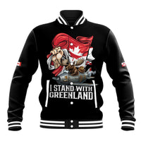 I Stand With Greenland Baseball Jacket Canadian Greenland Flag