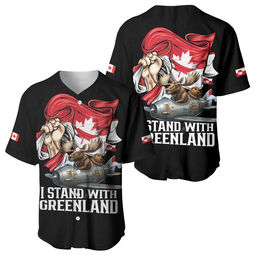 I Stand With Greenland Baseball Jersey Canadian Greenland Flag