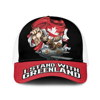 I Stand With Greenland Baseball Net Cap Canadian Greenland Flag