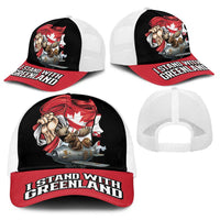 I Stand With Greenland Baseball Net Cap Canadian Greenland Flag
