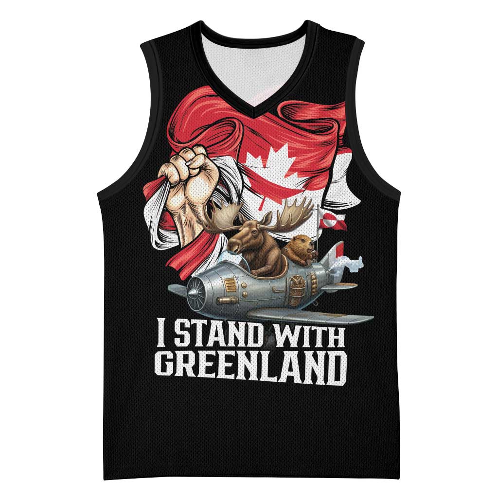 I Stand With Greenland Basketball Jersey Canadian Greenland Flag