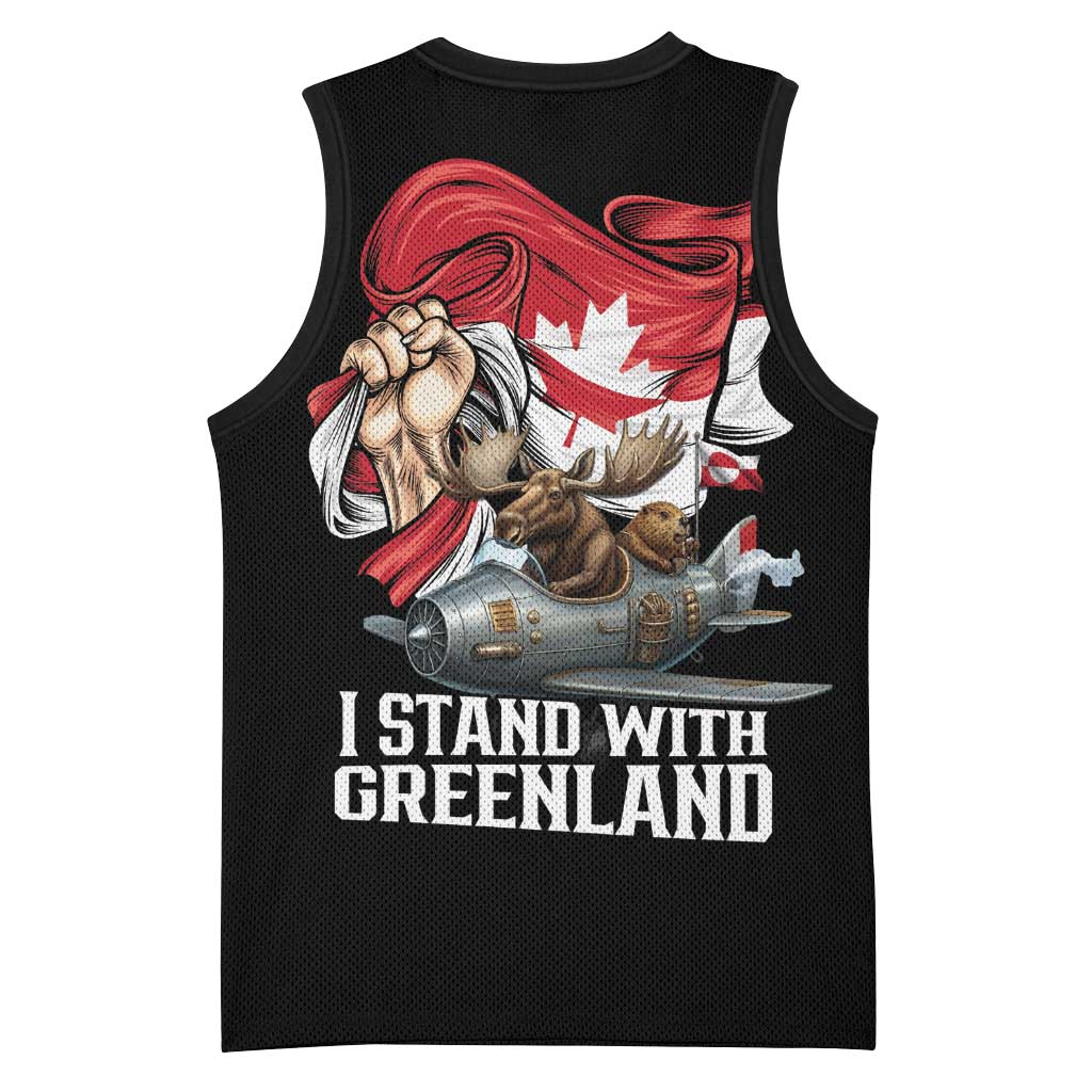 I Stand With Greenland Basketball Jersey Canadian Greenland Flag