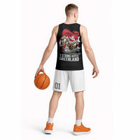 I Stand With Greenland Basketball Jersey Canadian Greenland Flag
