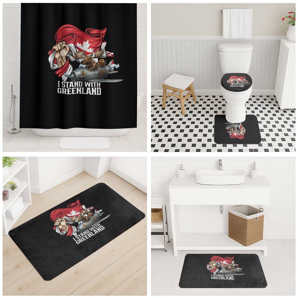 I Stand With Greenland Bathroom Set Canadian Greenland Flag