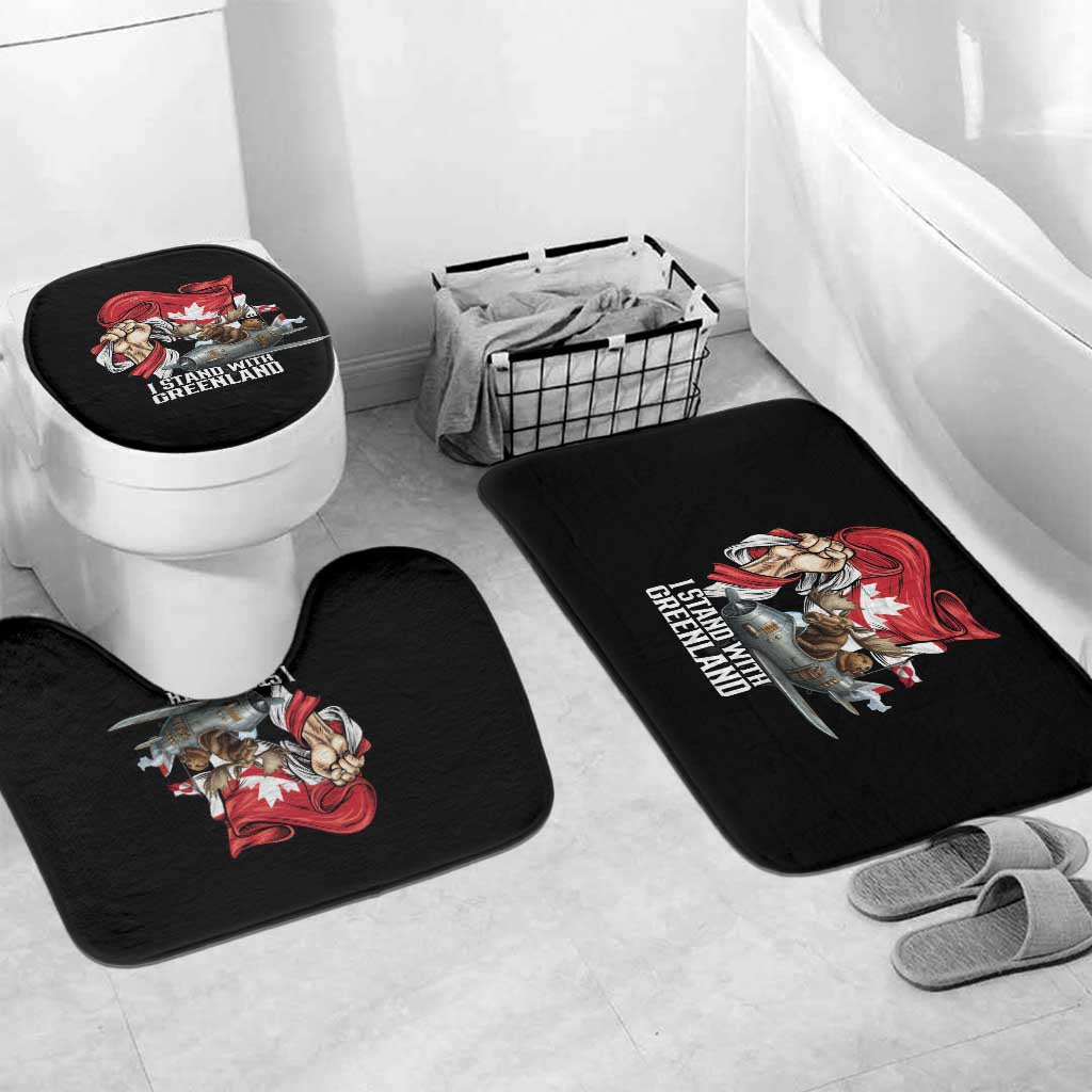 I Stand With Greenland Bathroom Set Canadian Greenland Flag