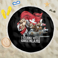 I Stand With Greenland Beach Blanket Canadian Greenland Flag