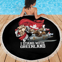 I Stand With Greenland Beach Blanket Canadian Greenland Flag