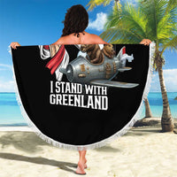 I Stand With Greenland Beach Blanket Canadian Greenland Flag