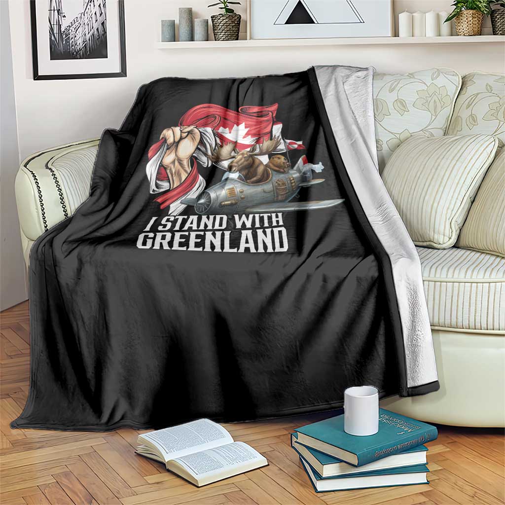 I Stand With Greenland Blanket Canadian Greenland Flag