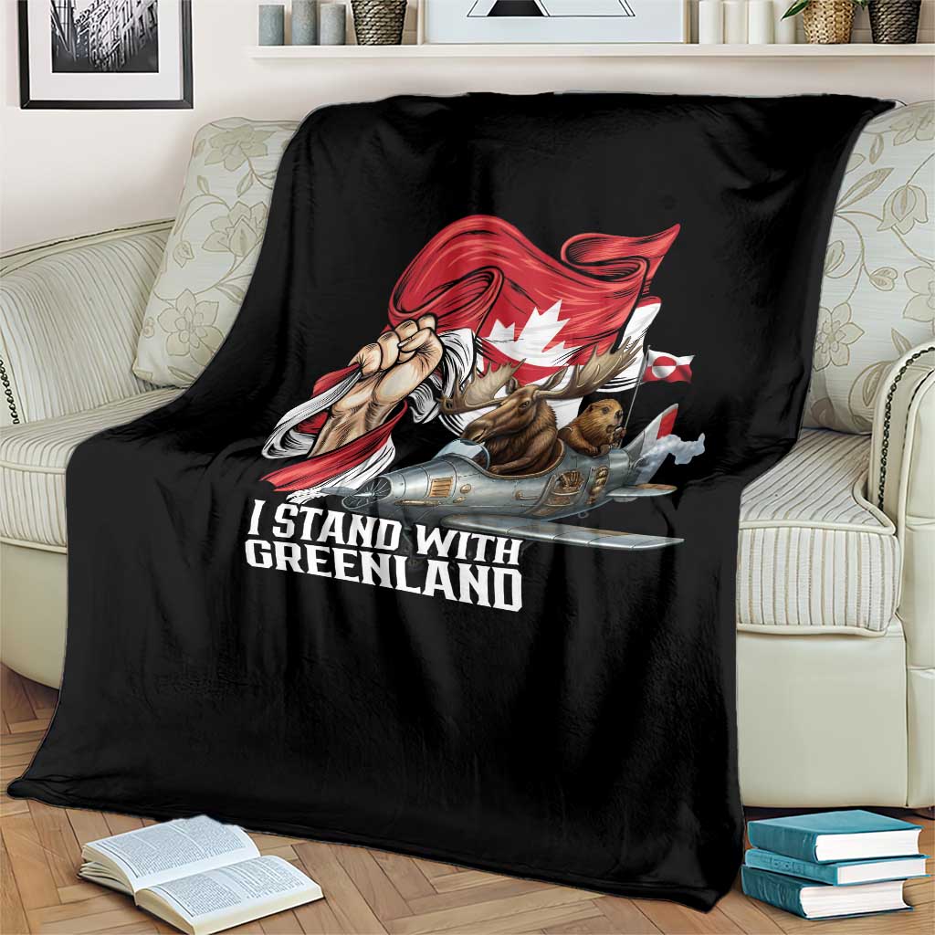 I Stand With Greenland Blanket Canadian Greenland Flag