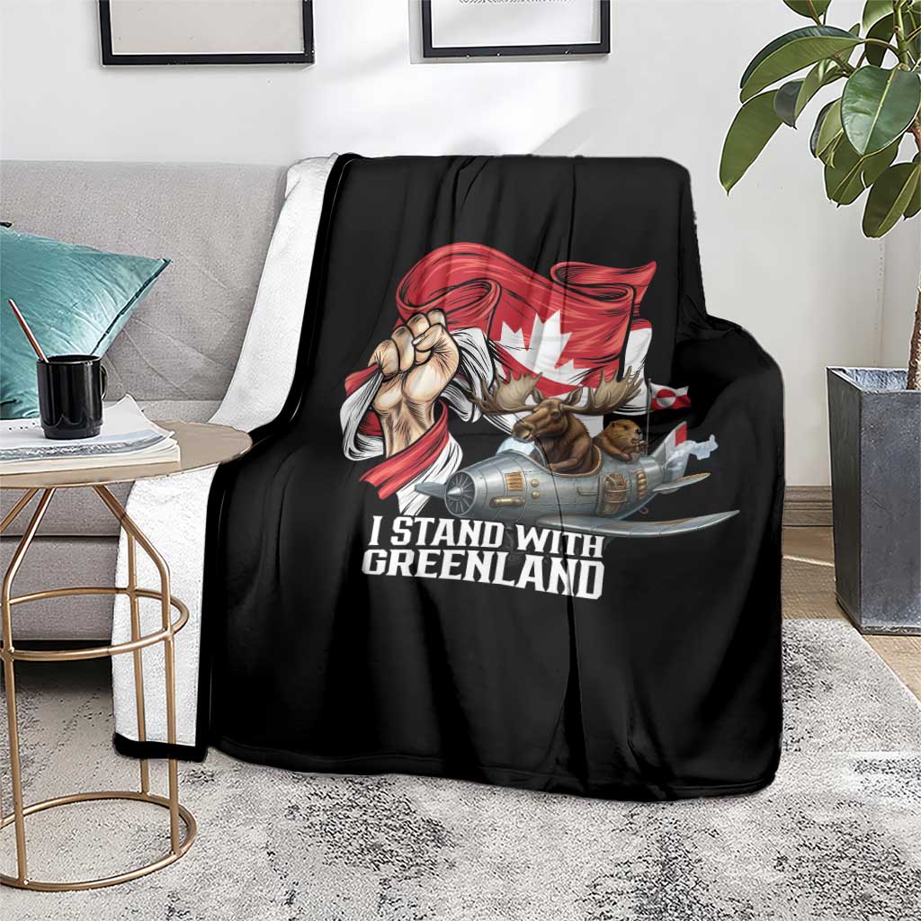 I Stand With Greenland Blanket Canadian Greenland Flag