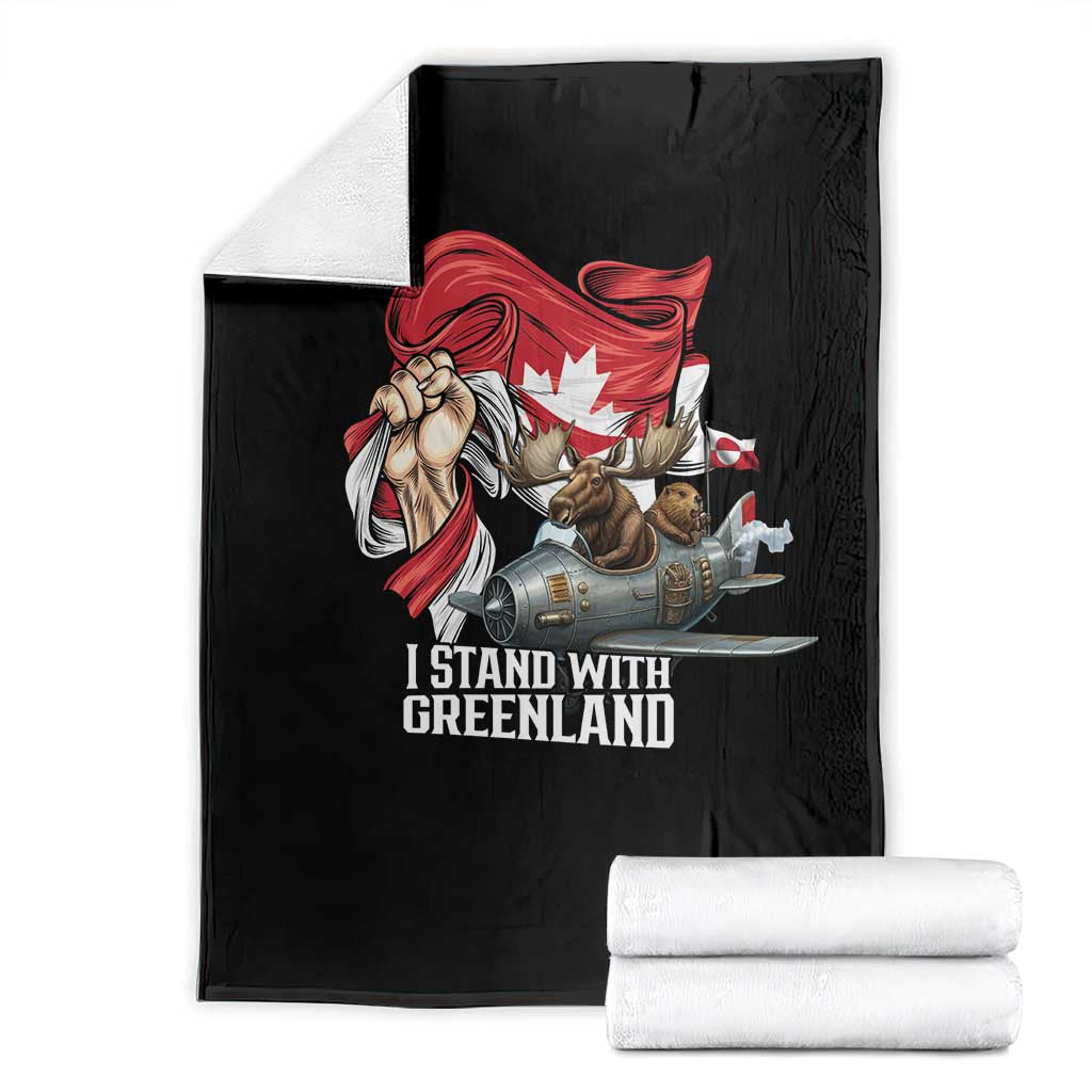 I Stand With Greenland Blanket Canadian Greenland Flag