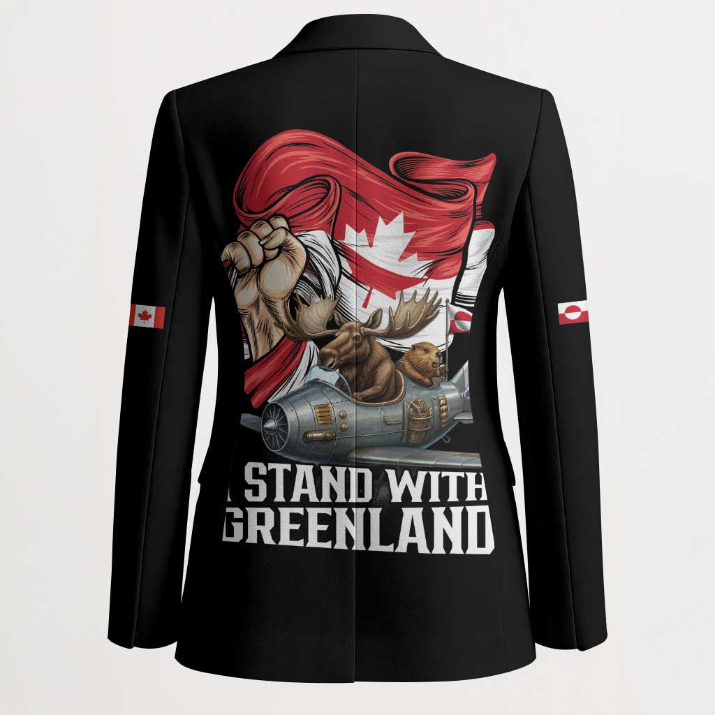 I Stand With Greenland Blazer Canadian Greenland Flag