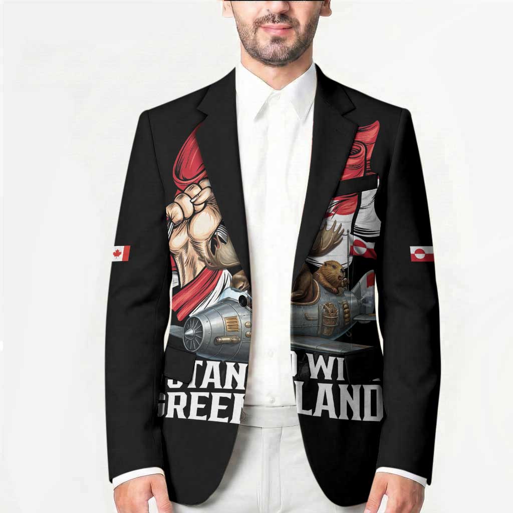 I Stand With Greenland Blazer Canadian Greenland Flag