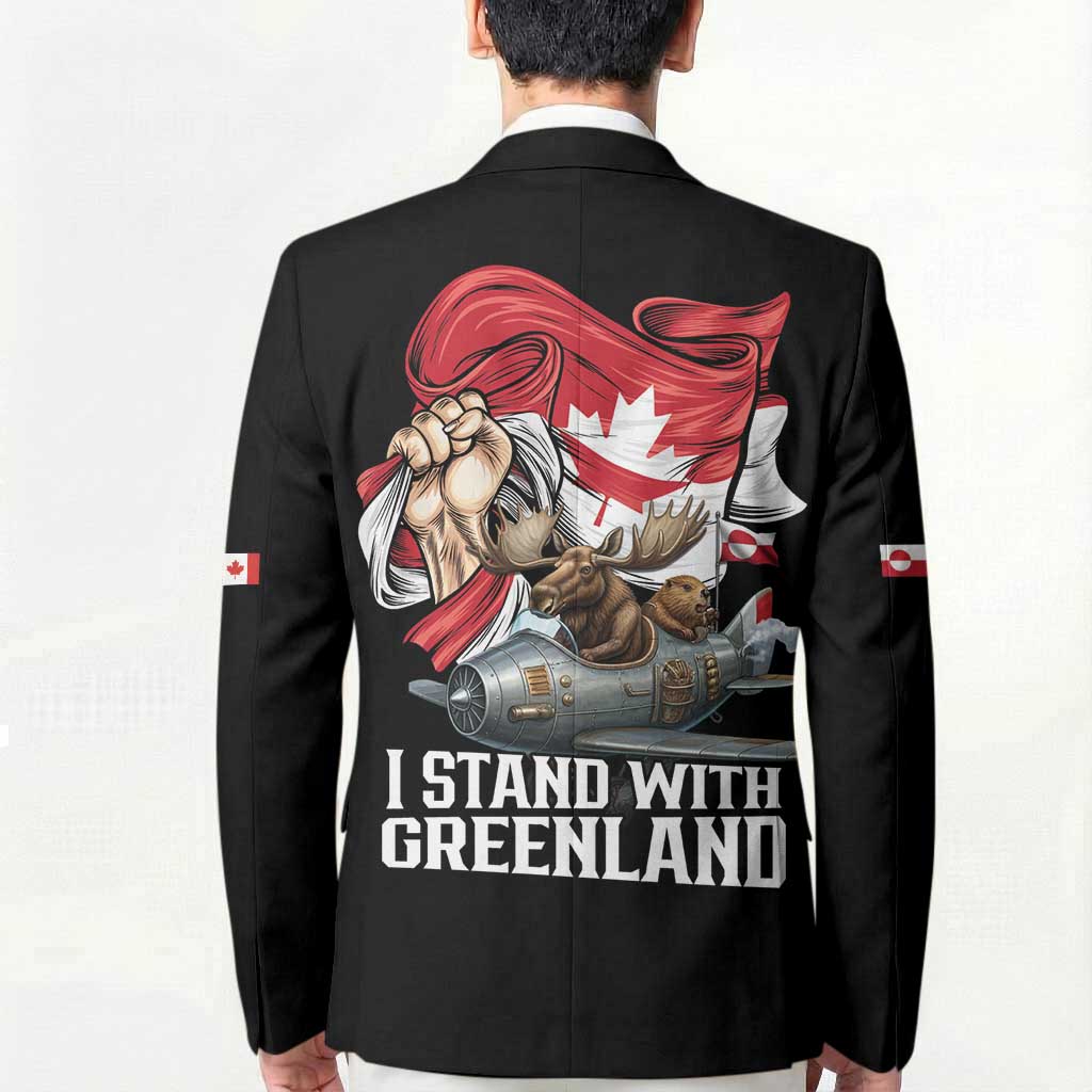 I Stand With Greenland Blazer Canadian Greenland Flag