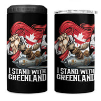 I Stand With Greenland 4 in 1 Can Cooler Tumbler Canadian Greenland Flag