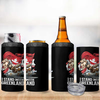 I Stand With Greenland 4 in 1 Can Cooler Tumbler Canadian Greenland Flag