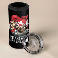 I Stand With Greenland 4 in 1 Can Cooler Tumbler Canadian Greenland Flag