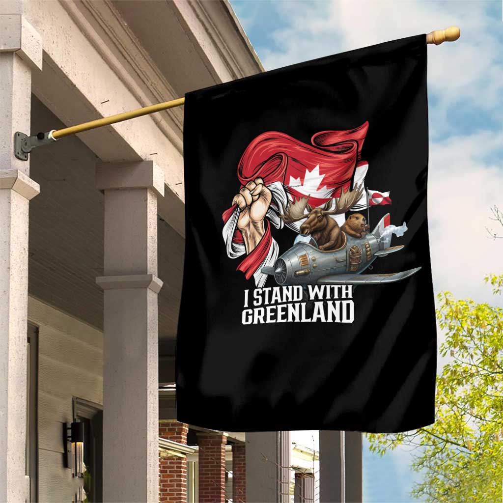 I Stand With Greenland Garden Flag Canadian Greenland Flag