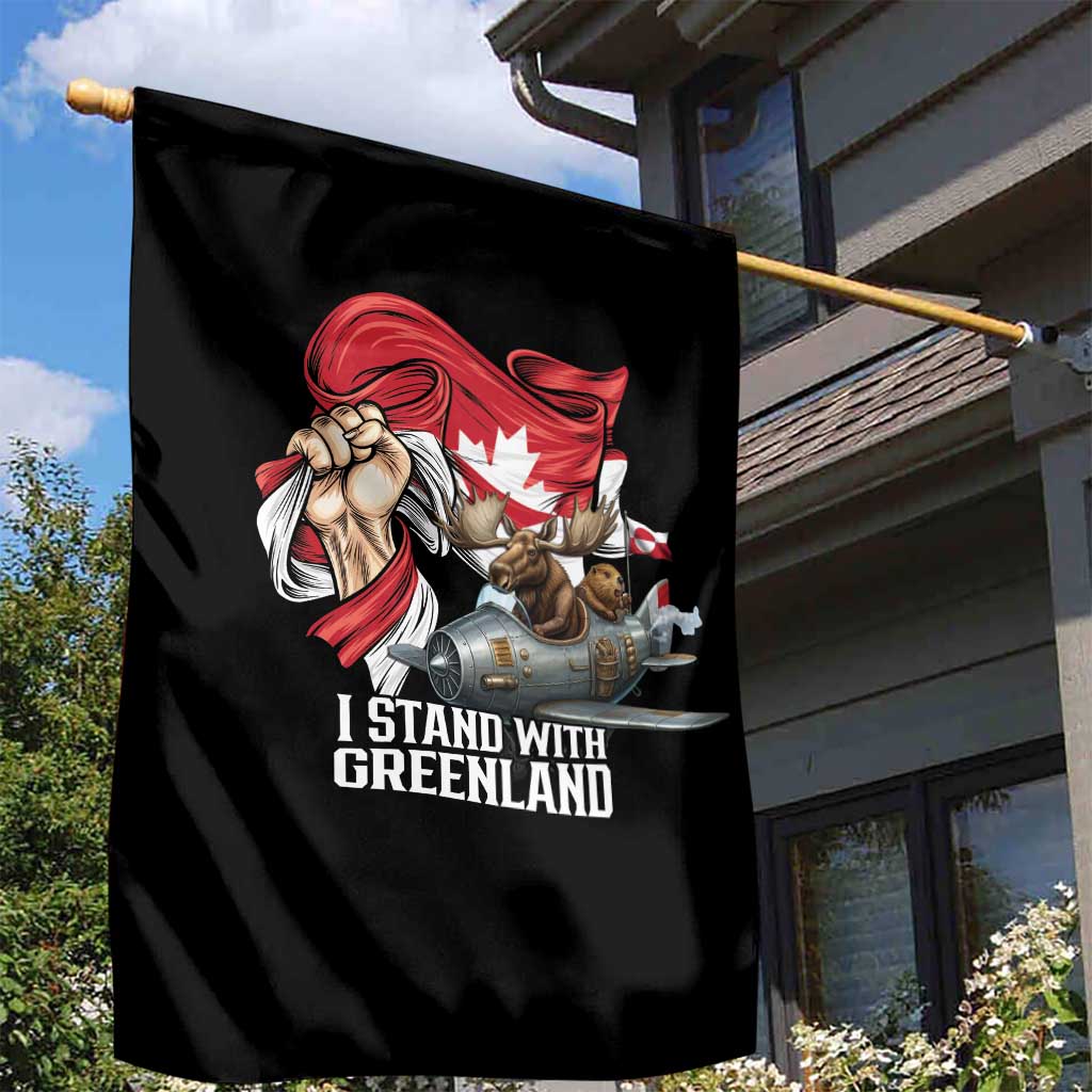 I Stand With Greenland Garden Flag Canadian Greenland Flag