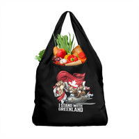 I Stand With Greenland Grocery Bag Canadian Greenland Flag