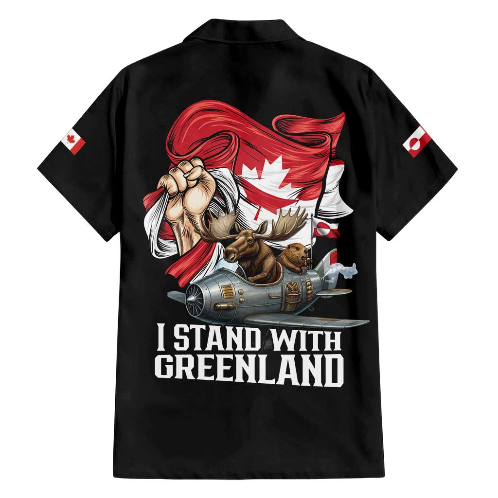 I Stand With Greenland Hawaiian Shirt Canadian Greenland Flag