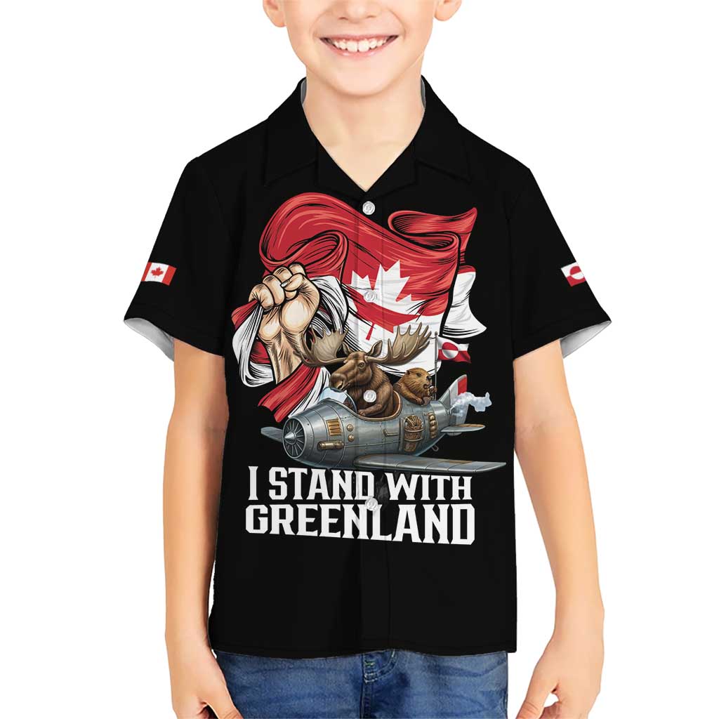 I Stand With Greenland Hawaiian Shirt Canadian Greenland Flag