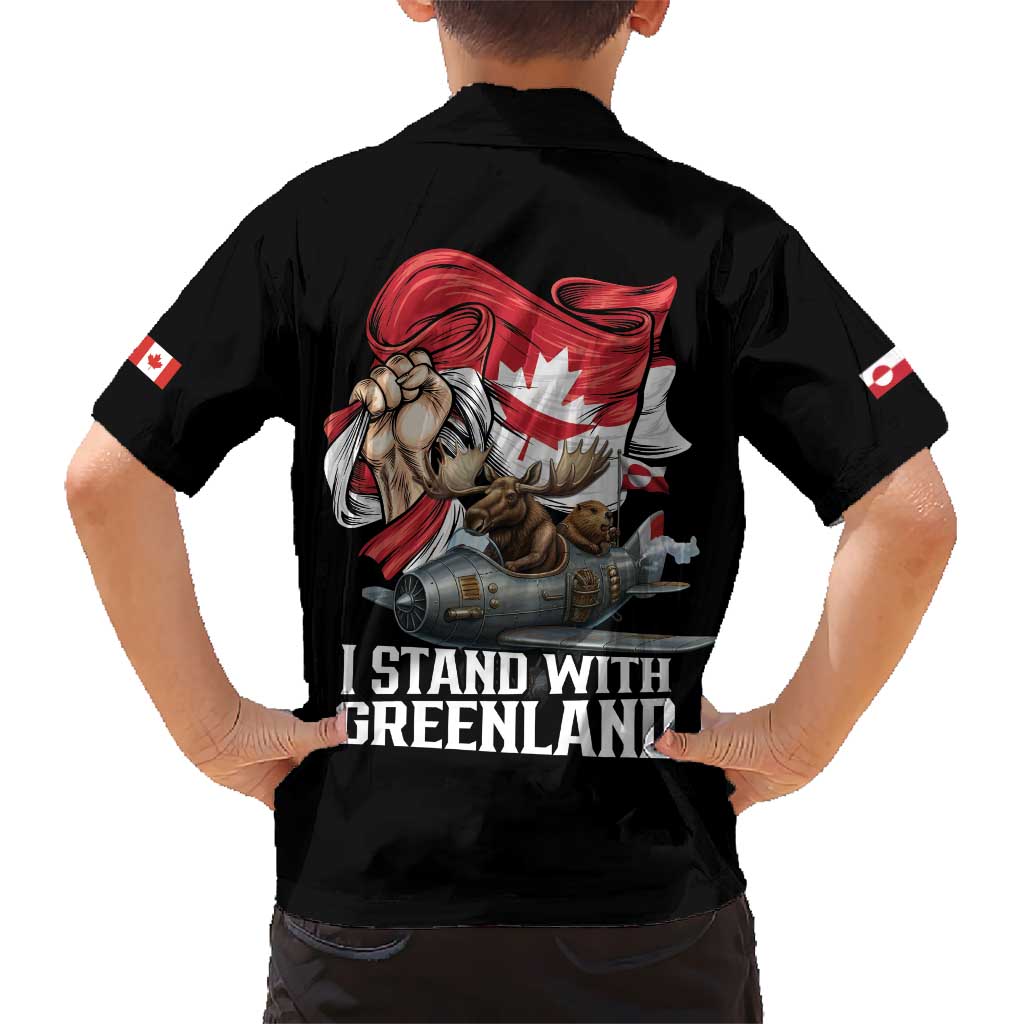 I Stand With Greenland Hawaiian Shirt Canadian Greenland Flag