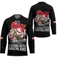 I Stand With Greenland Hockey Jersey Canadian Greenland Flag