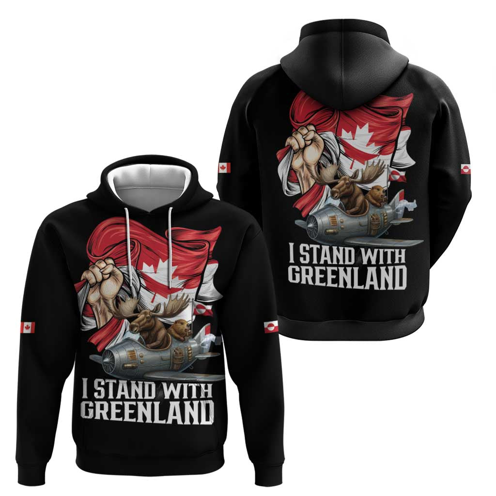 I Stand With Greenland Hoodie Canadian Greenland Flag