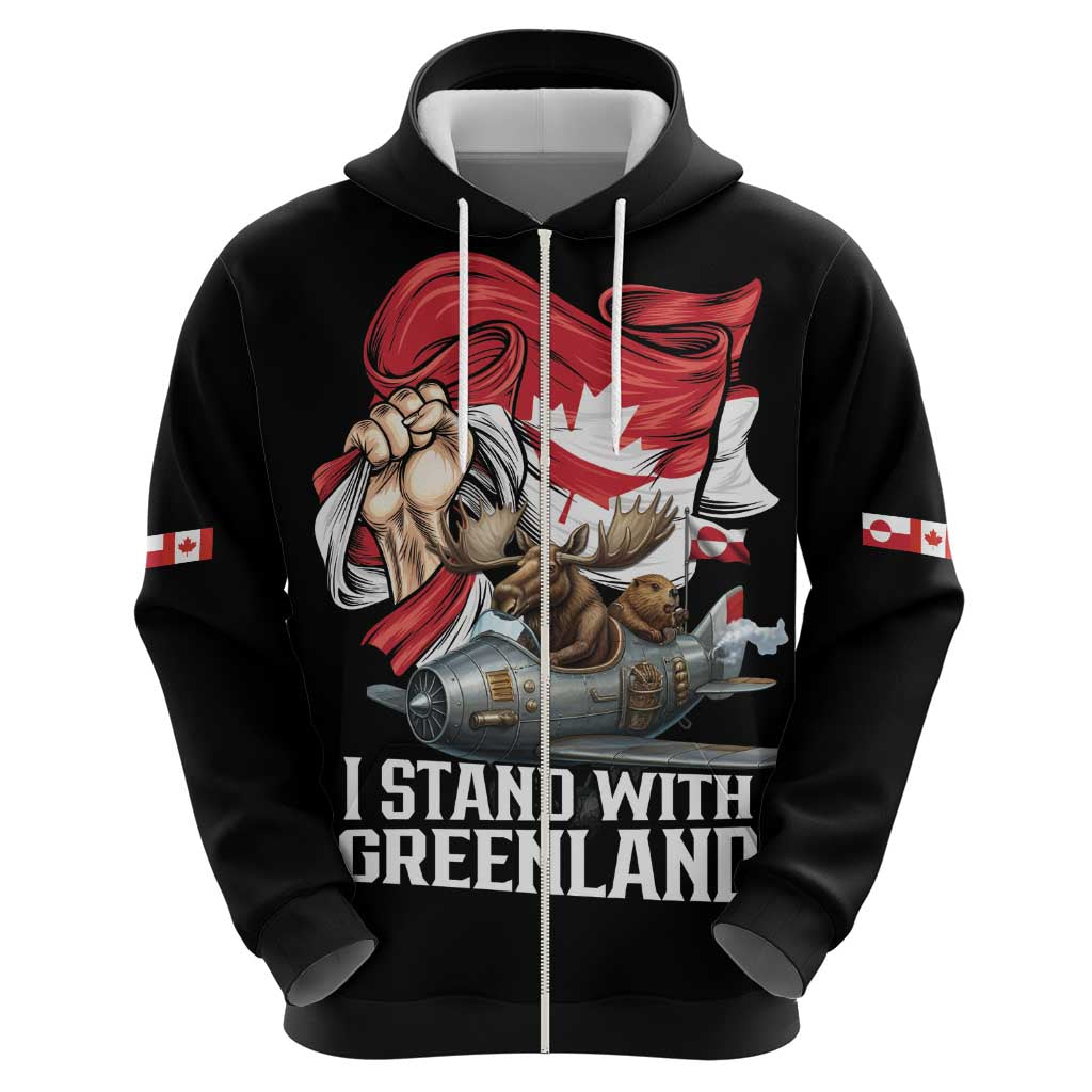 I Stand With Greenland Hoodie Canadian Greenland Flag
