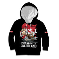 I Stand With Greenland Kid Hoodie Canadian Greenland Flag