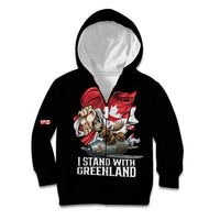 I Stand With Greenland Kid Hoodie Canadian Greenland Flag