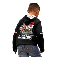 I Stand With Greenland Kid Hoodie Canadian Greenland Flag