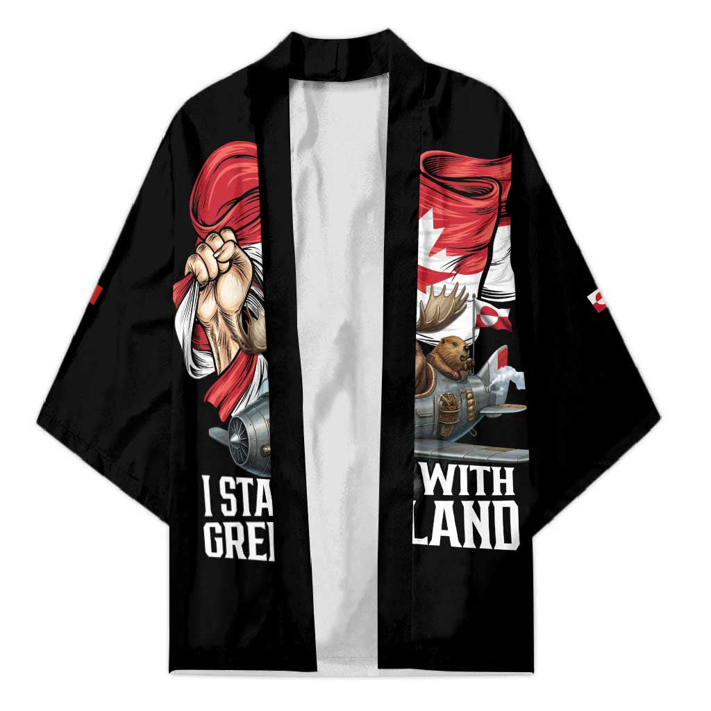 I Stand With Greenland Kimono Canadian Greenland Flag