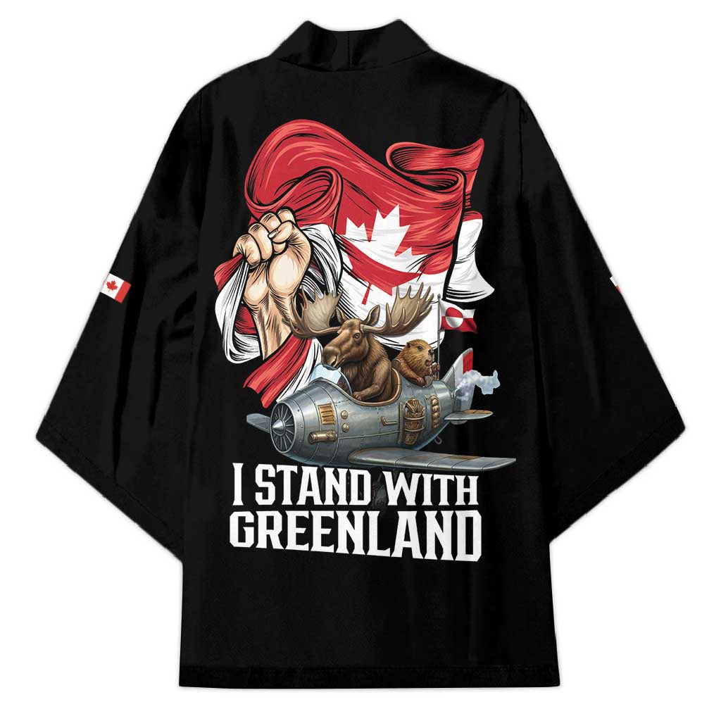 I Stand With Greenland Kimono Canadian Greenland Flag