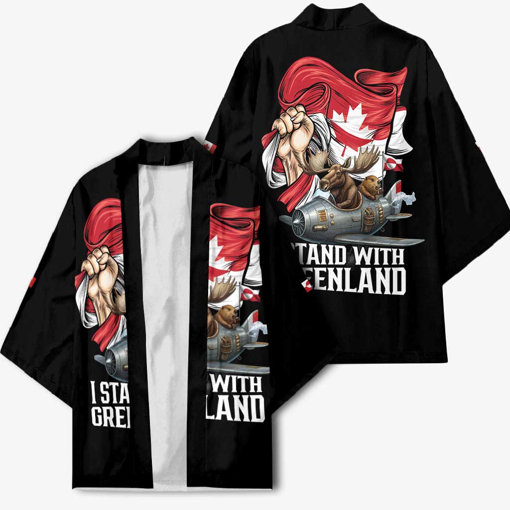 I Stand With Greenland Kimono Canadian Greenland Flag