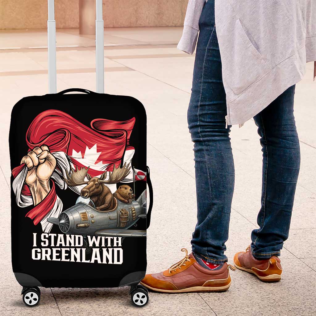 I Stand With Greenland Luggage Cover Canadian Greenland Flag