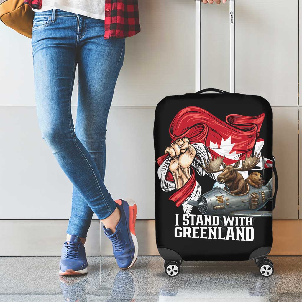 I Stand With Greenland Luggage Cover Canadian Greenland Flag