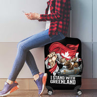 I Stand With Greenland Luggage Cover Canadian Greenland Flag