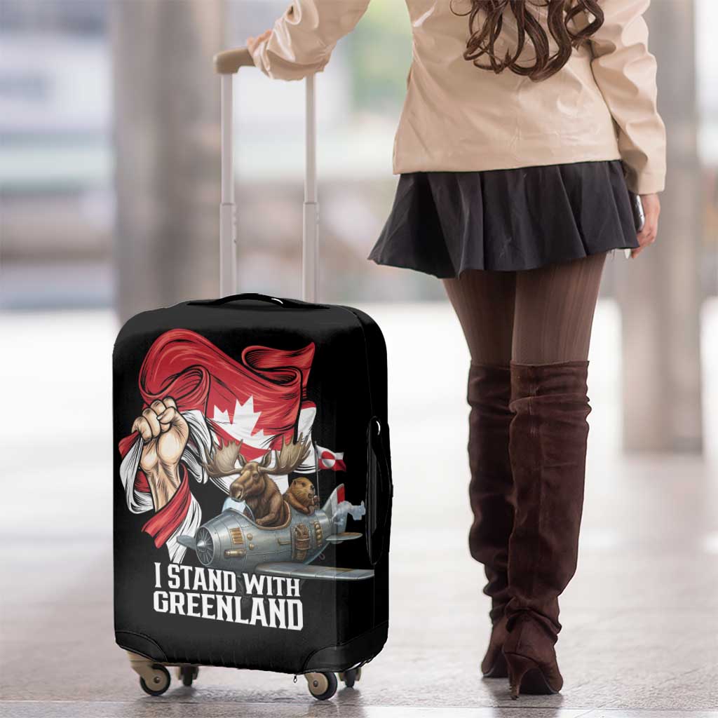 I Stand With Greenland Luggage Cover Canadian Greenland Flag