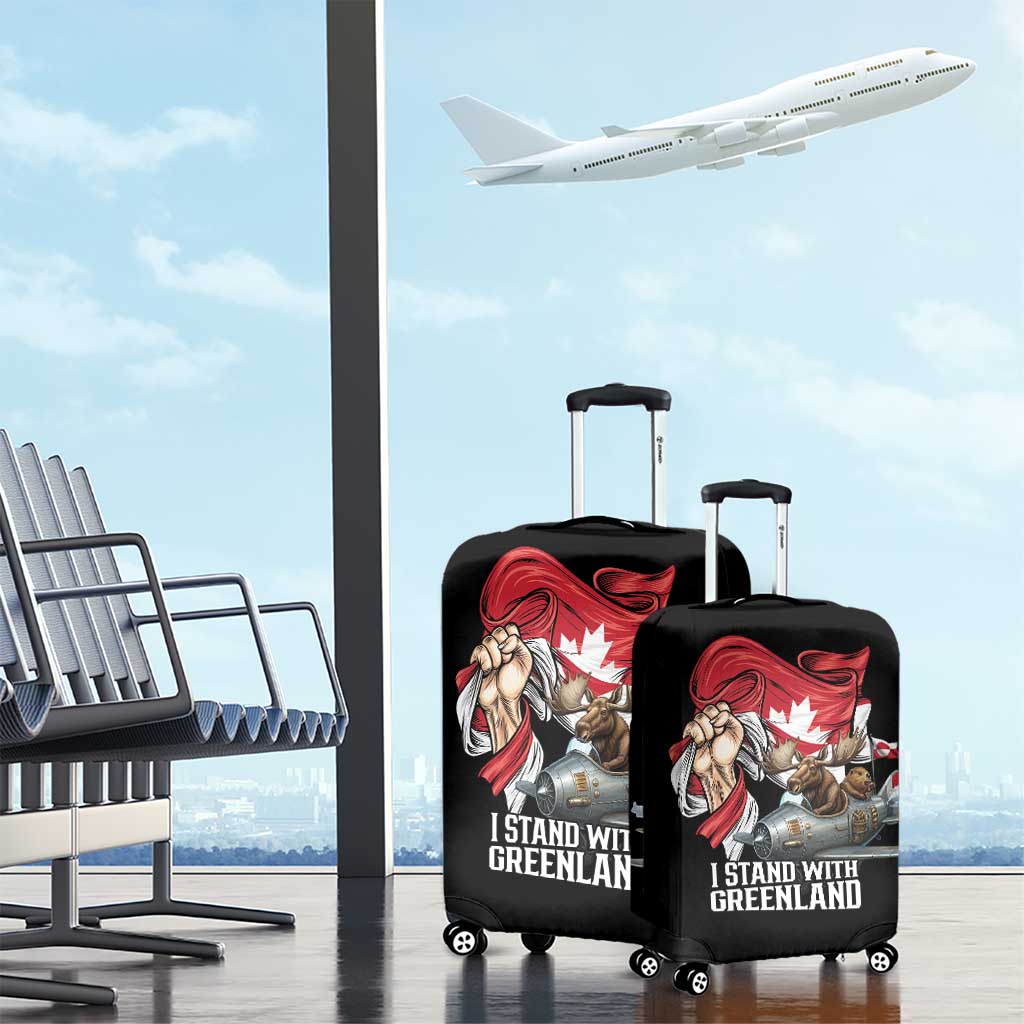 I Stand With Greenland Luggage Cover Canadian Greenland Flag