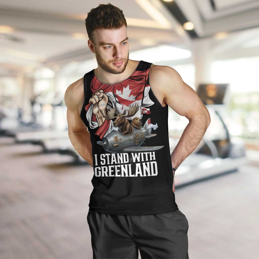 I Stand With Greenland Men Tank Top Canadian Greenland Flag