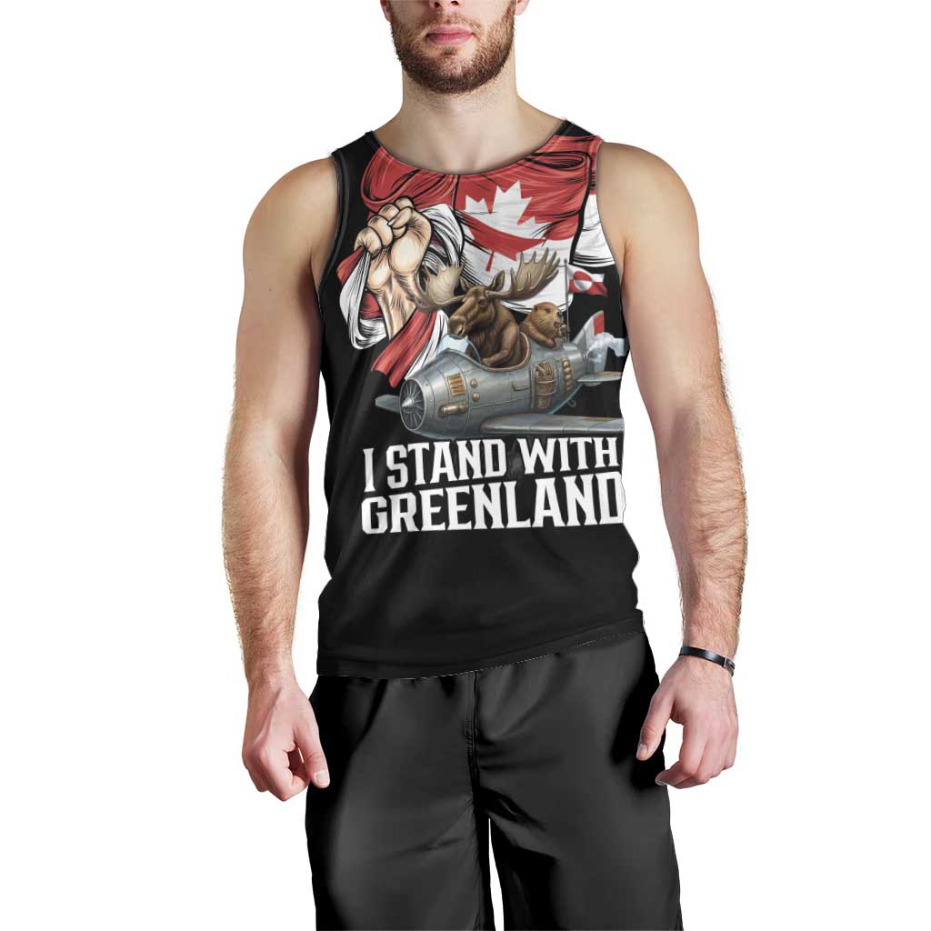 I Stand With Greenland Men Tank Top Canadian Greenland Flag