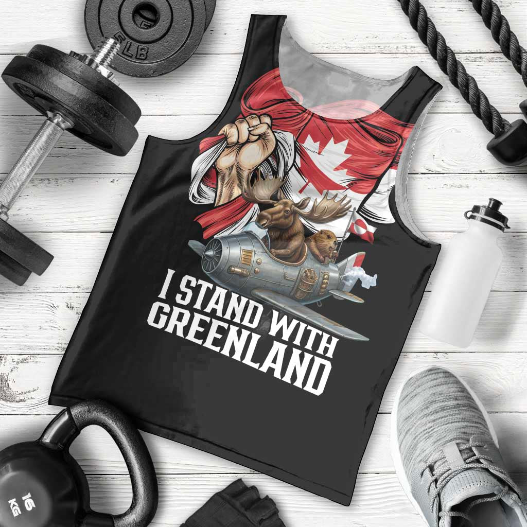 I Stand With Greenland Men Tank Top Canadian Greenland Flag