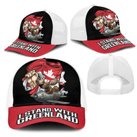 I Stand With Greenland Mesh Trucker Cap Canadian Greenland Flag