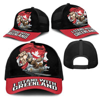 I Stand With Greenland Mesh Trucker Cap Canadian Greenland Flag